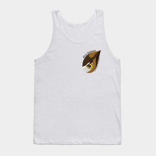 Great Horned Owl (Large Text) Tank Top